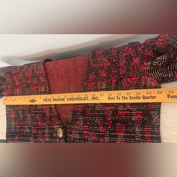 Misook Knit Cardigan One Button Business Old Money Festive Holiday Size Large - Picture 10 of 11